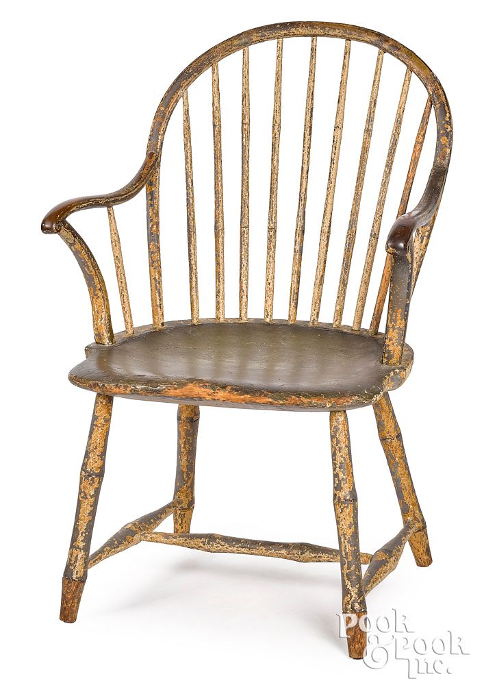 Appraisal: Philadelphia bowback Windsor armchair Philadelphia bowback Windsor armchair ca attributed