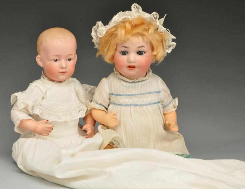 Appraisal: Lot of German Bisque Baby Dolls Description Both are characters