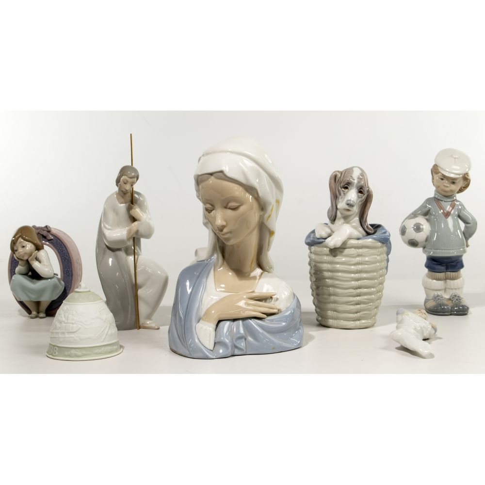 Appraisal: LLADRO FIGURINE ASSORTMENT items including in glazed finish Dog in