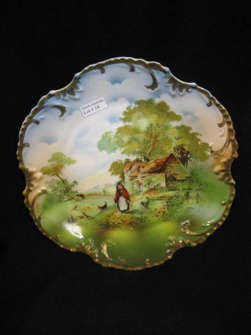 Appraisal: Royal Munich Porcelain Plate farm scene with elderly lady excellent