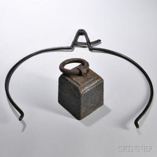 Appraisal: Wrought Iron Calipers and Cast Iron Horse Weight th century