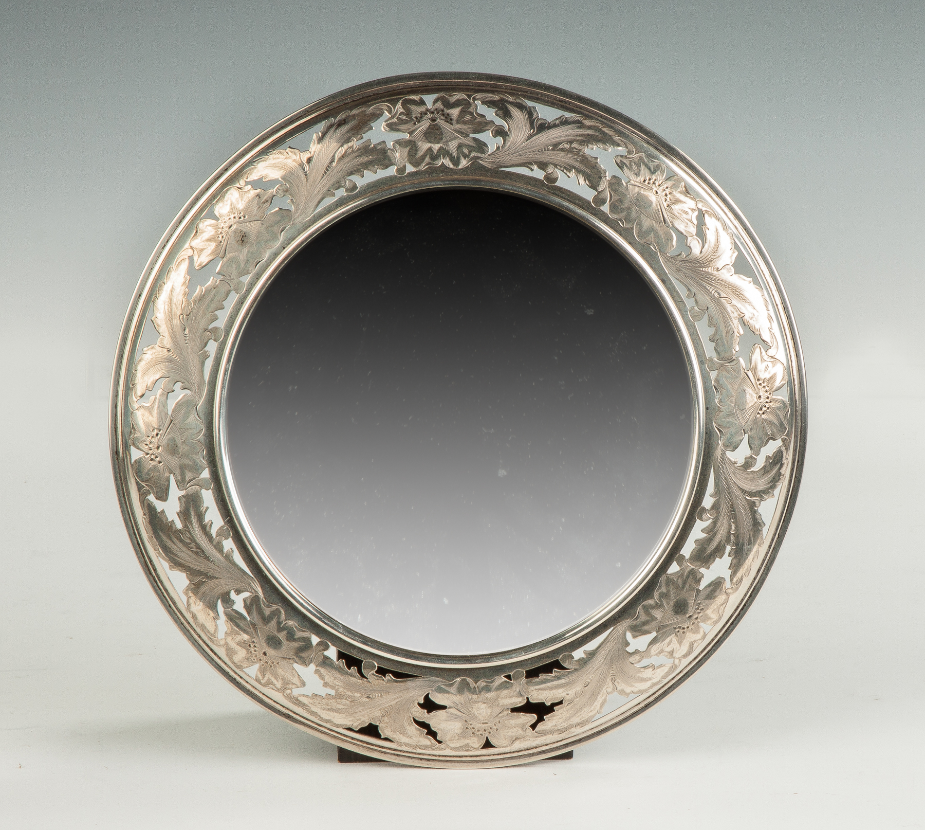 Appraisal: Bailey Banks Biddle Sterling Silver Hanging Mirror Reticulated engraved with