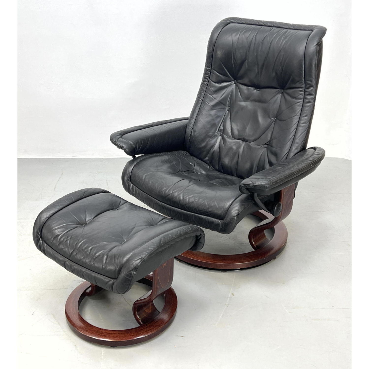 Appraisal: EKORNES Stressless Lounge Chair and Ottoman Dimensions H inches W