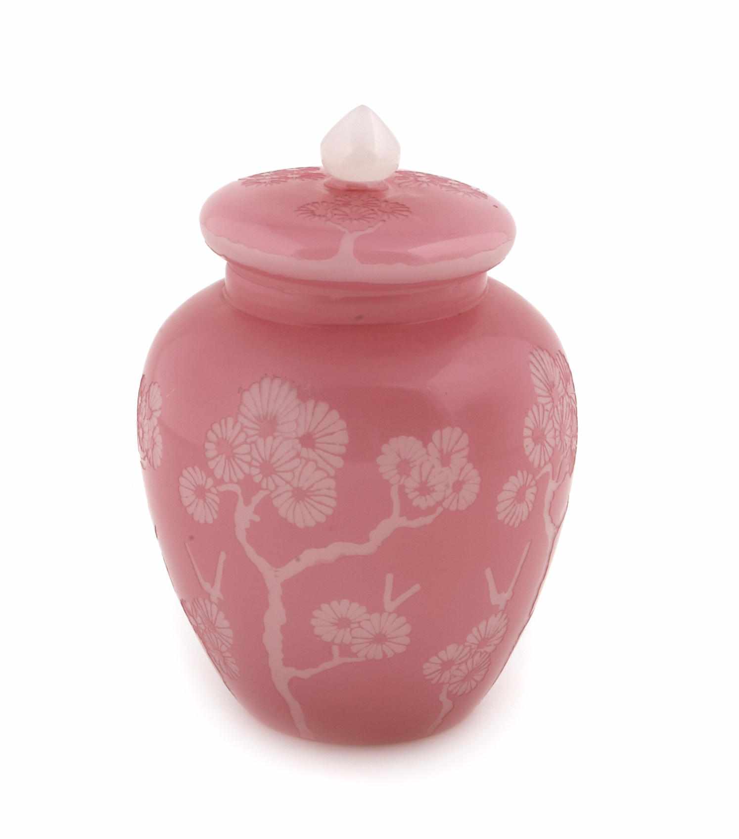 Appraisal: A Steuben pink over alabaster covered jar sin the Japanese