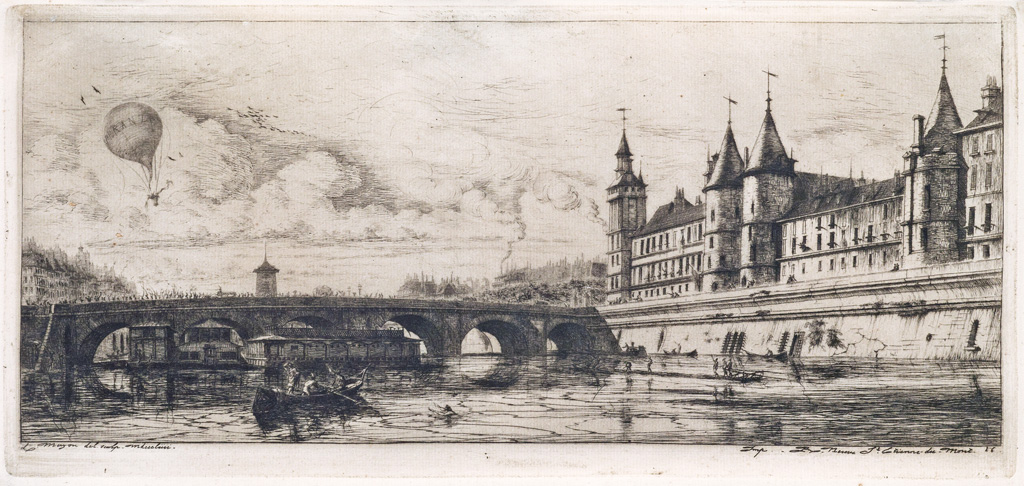 Appraisal: CHARLES MERYON Le Pont-au-Change Paris Etching and drypoint x mm