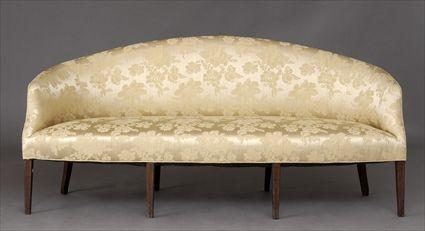 Appraisal: MID ATLANTIC STATES FEDERAL MAHOGANY SETTEE With fully upholstered frame