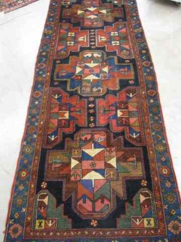 Appraisal: Heriz Persian Handmade Runner deep colors strong geometeric design '