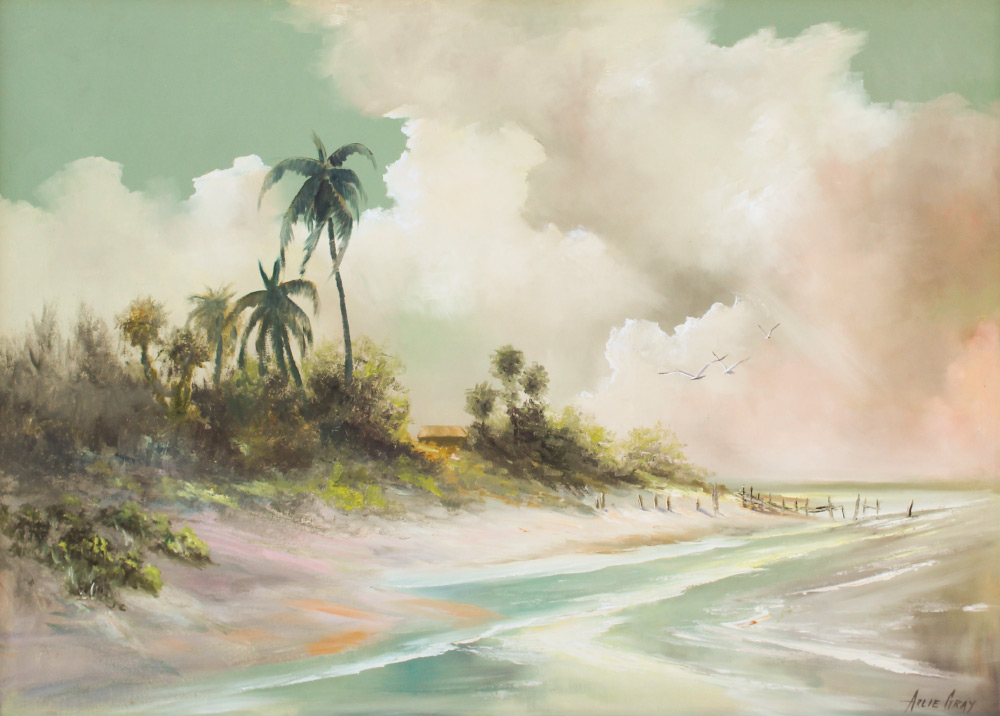 Appraisal: GRAY Arlie American th Century Florida Coastal Beach Scene Oil