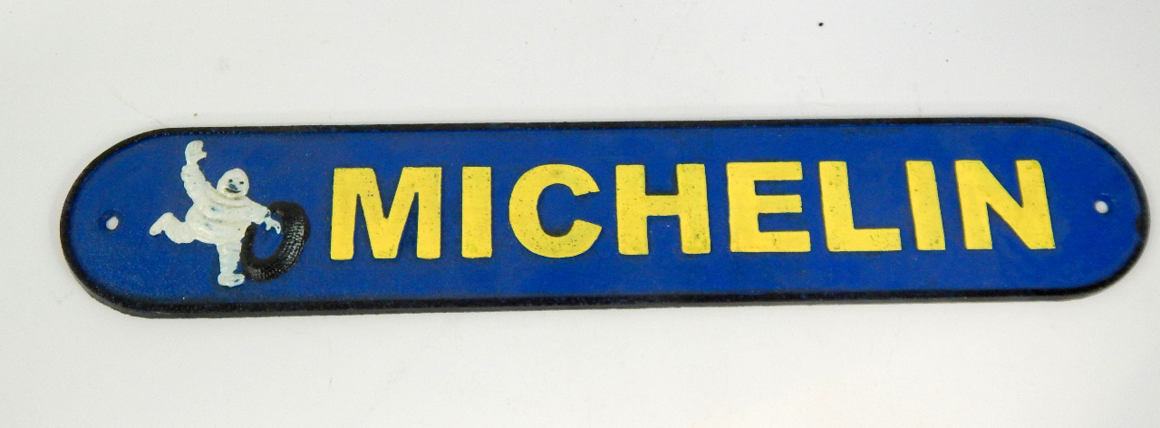 Appraisal: A Michelin oval enamel sign cm long