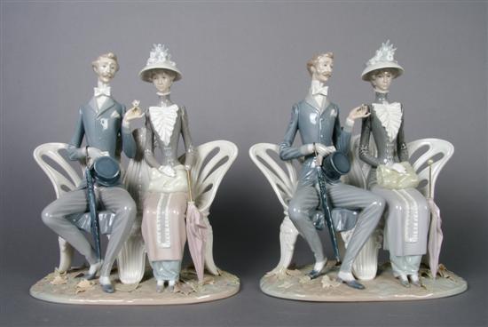 Appraisal: A Pair of Lladro Figural Groups Height inches