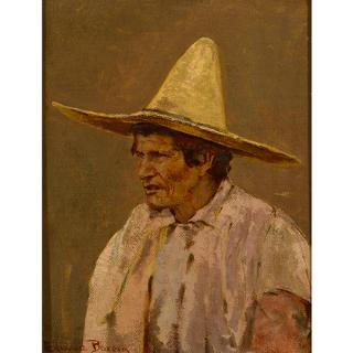 Appraisal: Edward Borein Vaquero oil on canvas board EDWARD BOREIN Californian