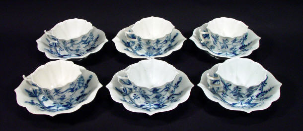 Appraisal: Six Meissen porcelain coffee cups and saucers decorated with a