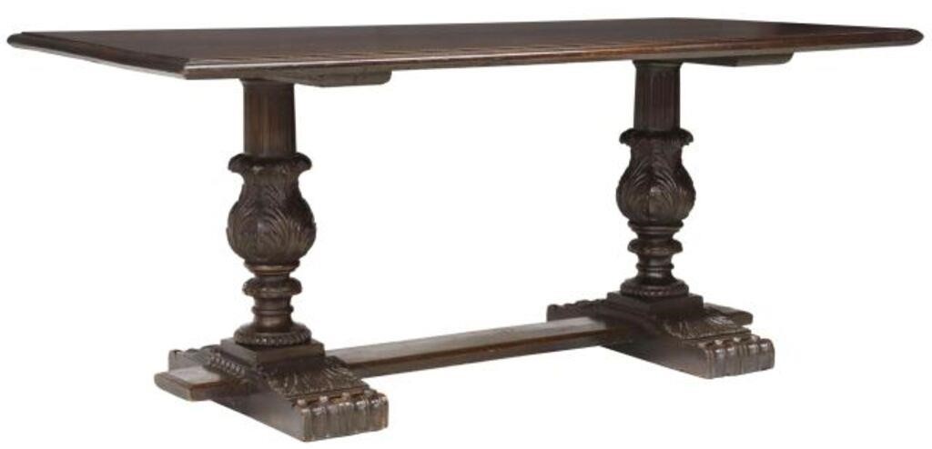 Appraisal: Italian Renaissance Revival carved walnut dining table early th c