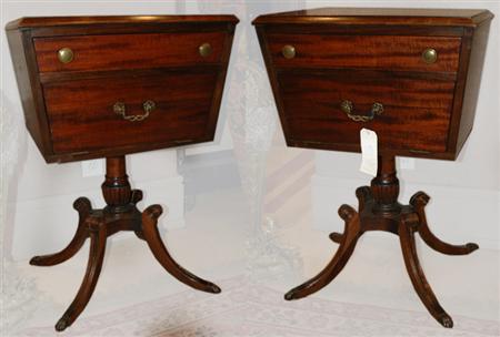 Appraisal: Pair of Classical Style Mahogany Bedside Tables Estimate nbsp nbsp