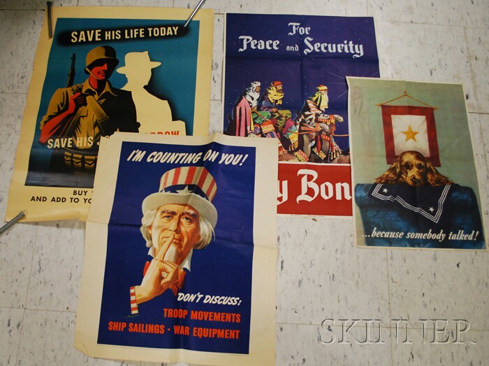 Appraisal: Four WWII Posters L Helguera I'm Counting on You Linn