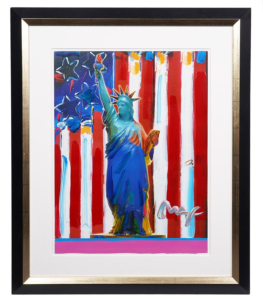 Appraisal: Peter Max 'United We Stand' Mixed Media Painting Peter Max