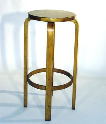 Appraisal: A Finmar bentwood stool pedestal designed by Alvar Aalto circular