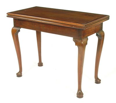 Appraisal: An mid th century mahogany card table the later crossbanded