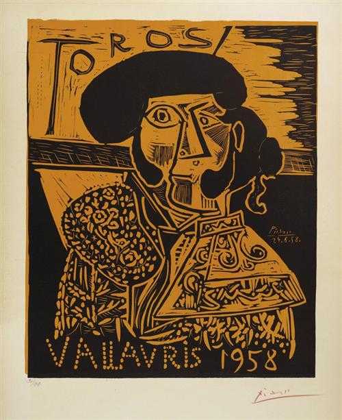 Appraisal: PICASSO PABLO Toros Vallauris Lino cut Signed lower right in