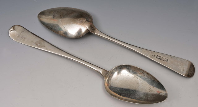 Appraisal: Pair of Scottish silver table spoonsEdinburgh grams