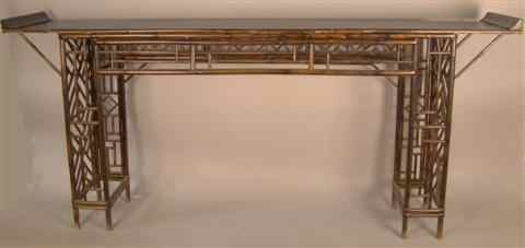 Appraisal: VINTAGE CHINESE BAMBOO WINE TABLE of typical high form the