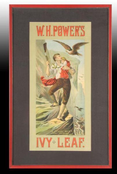 Appraisal: Ivy Leaf Paper Litho Theatre Poster Description Circa Framed and