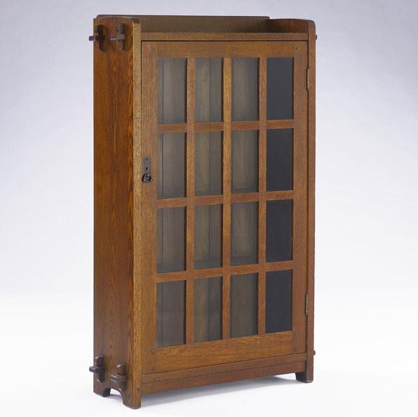 Appraisal: L J G STICKLEY Single-door bookcase no with gallery top