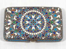 Appraisal: A Russian silver cloisonne enamel cigarette box maker C W