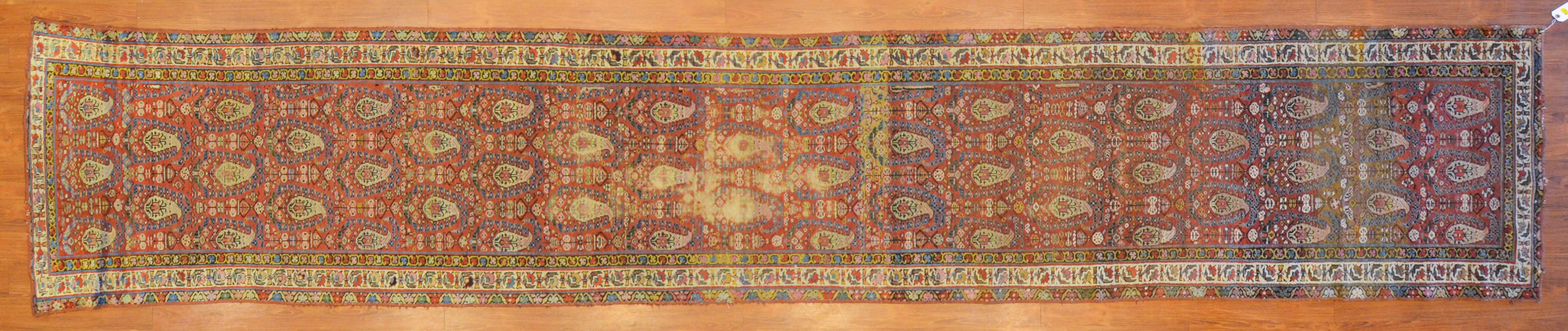 Appraisal: ANTIQUE MALAYER RUNNER PERSIA X First quarter- th century hand-knotted