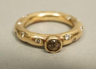 Appraisal: K Gold Diamond Ring Unmarked Appears to be champagne color