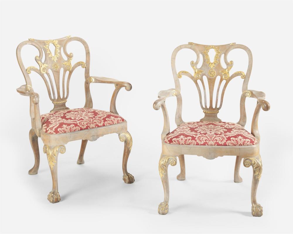 Appraisal: A pair of English armchairs Late th early th Century