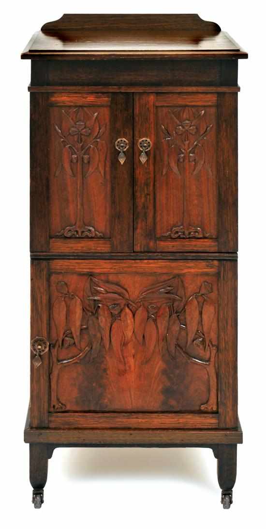 Appraisal: Australian School A carved ash music cabinet possibly Tasmanian The