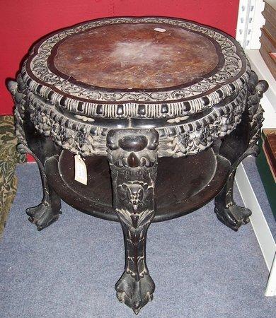 Appraisal: A th Century Chinese hardwood stand with inset marble top