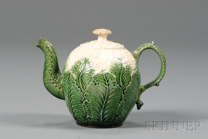 Appraisal: Staffordshire Lead Glazed Cauliflower Teapot and Cover England th century