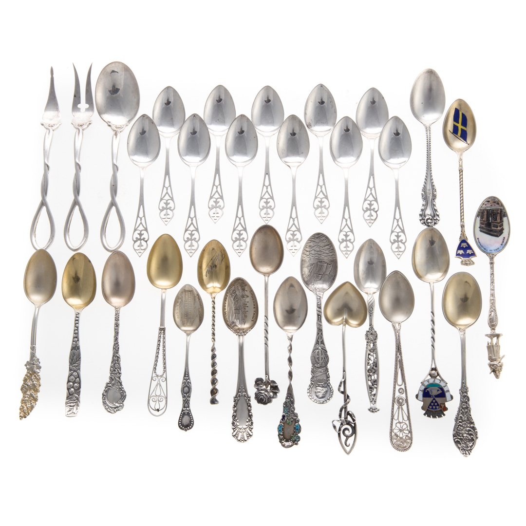 Appraisal: Assorted sterling souvenir demitasse spoons pieces comprising souvenir spoons Watson