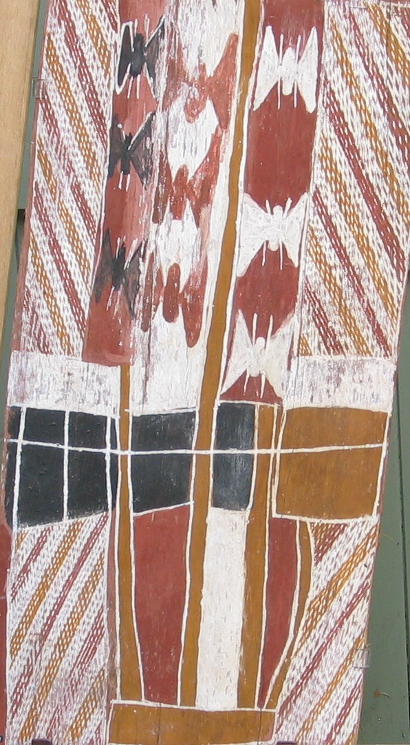 Appraisal: Michael Mundine Untitled ochre on bark artists name inscribed verso