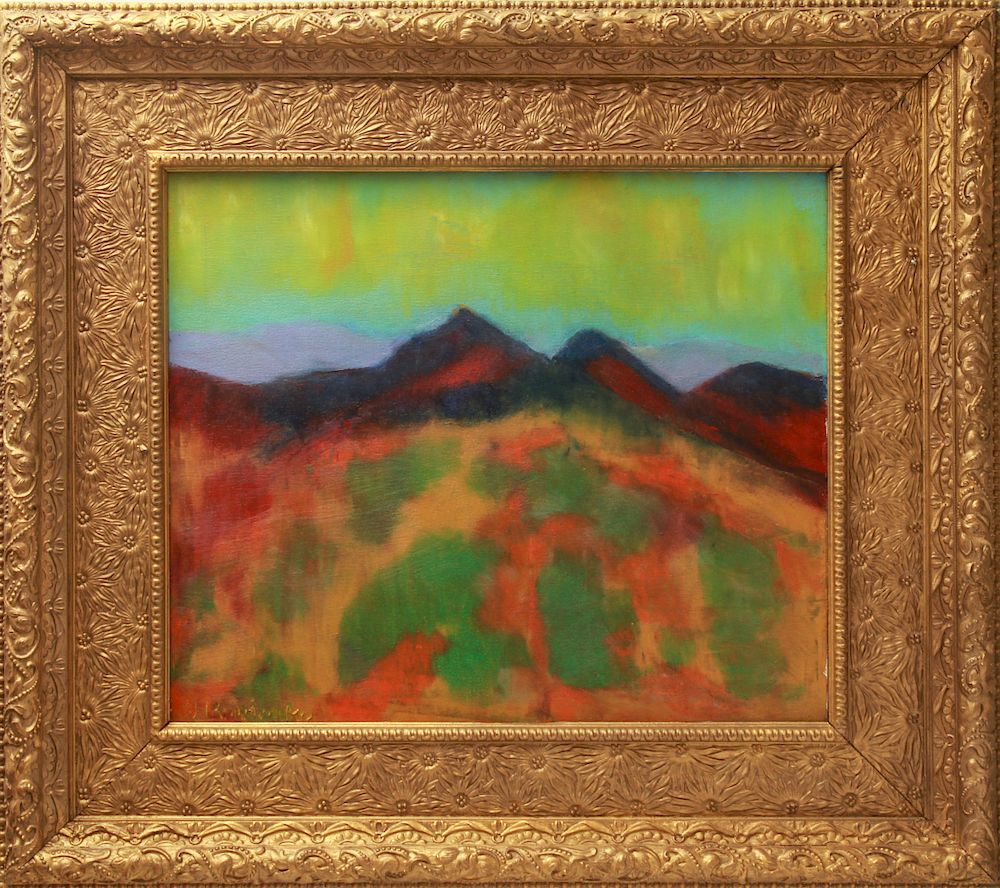 Appraisal: Abraham Pariente Fauvist Landscape Oil on Canvas Abraham Avraham Pariente