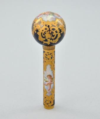 Appraisal: An Old Paris Porcelain Parasol Handle Approx - L comprised