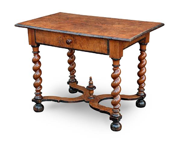 Appraisal: A Louis XIV burl elm console table South West France