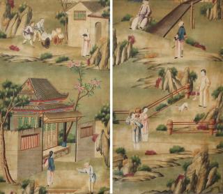 Appraisal: Panels of Framed Chinese Hand Probably th century depicting Mandarins