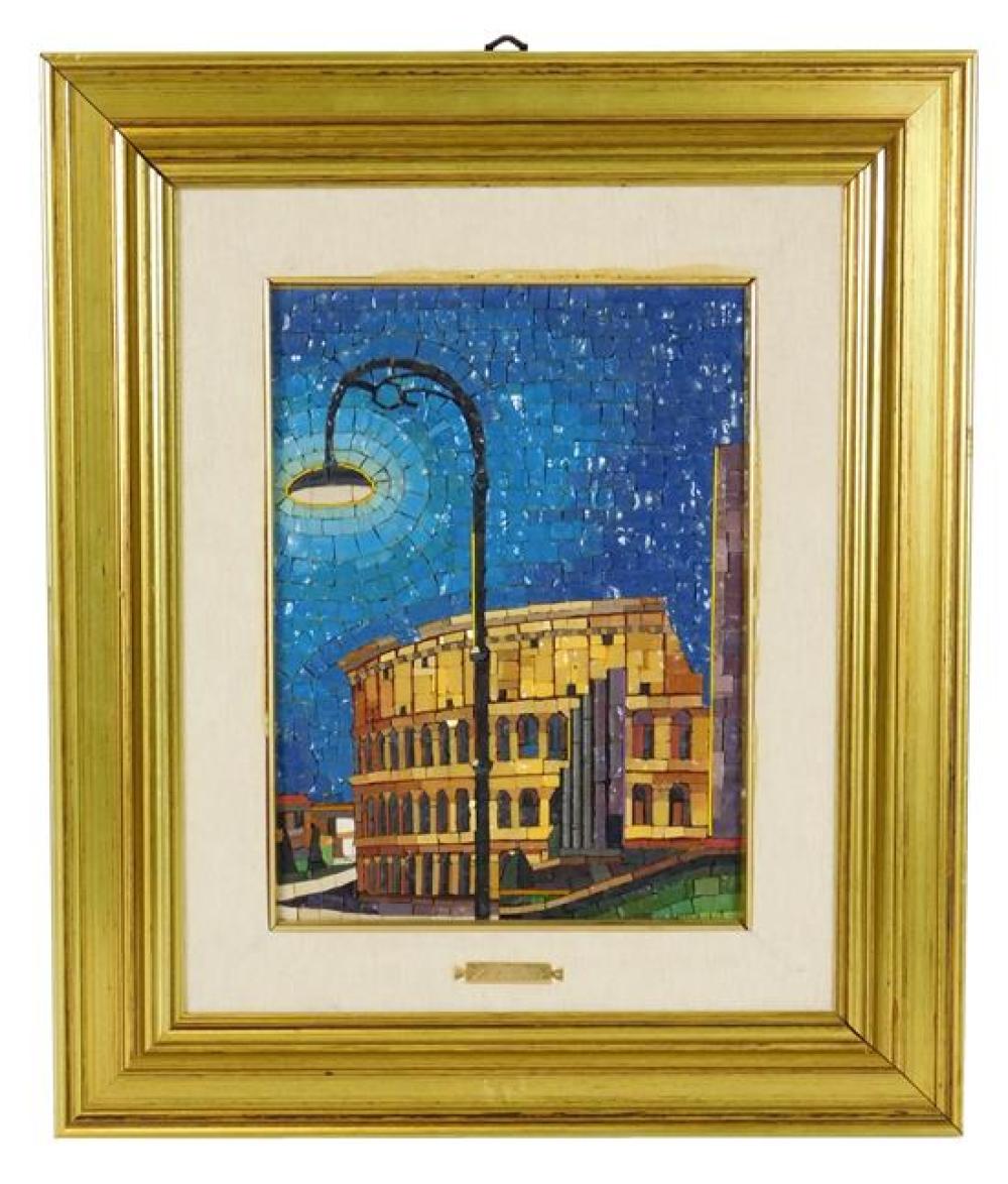 Appraisal: Telesforo Franchino Italian - Colosseo Notturno micro mosaic depicts the