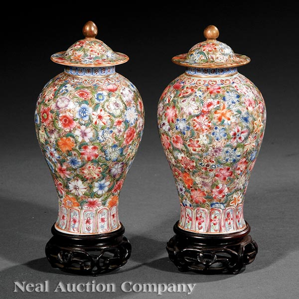 Appraisal: A Pair of Chinese Famille Jaune Porcelain Jardini res probably