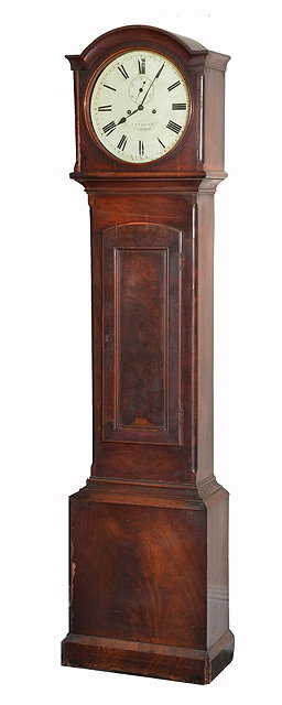 Appraisal: A GEORGE IV IRISH MAHOGANY LONGCASE CLOCK the hood with