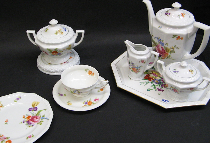 Appraisal: ROSENTHAL PIECE PORCELAIN DESSERT SET Dresden Rose pattern coffee pot