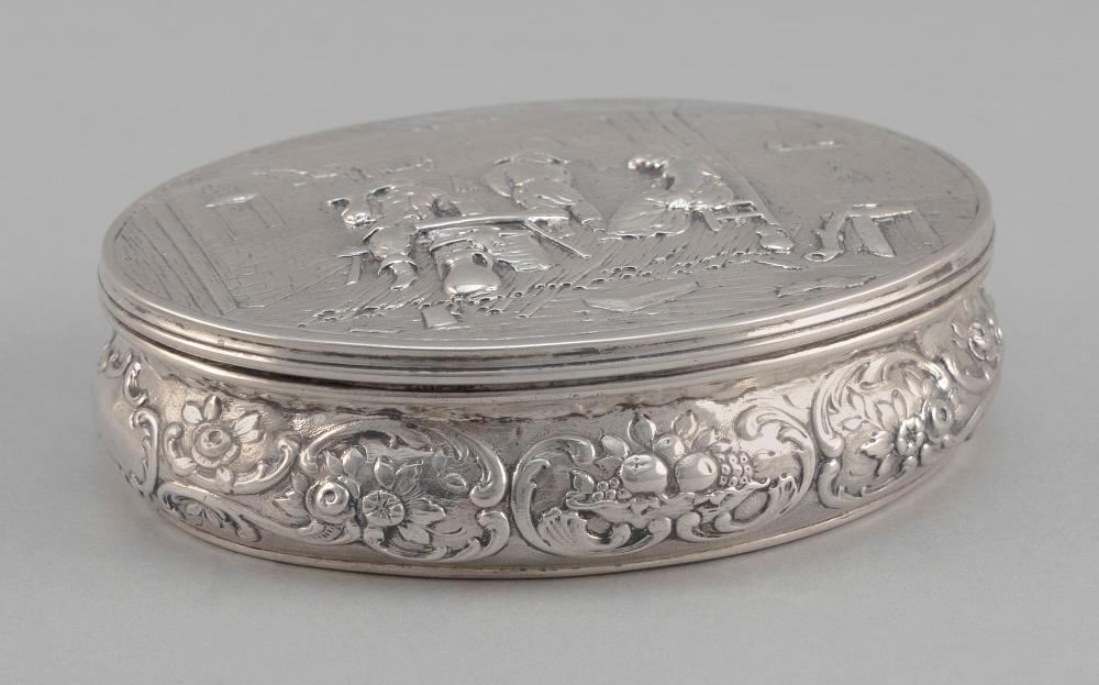 Appraisal: SILVER TOBACCO BOX HANAU GERMANY LATE TH EARLY TH CENTURY