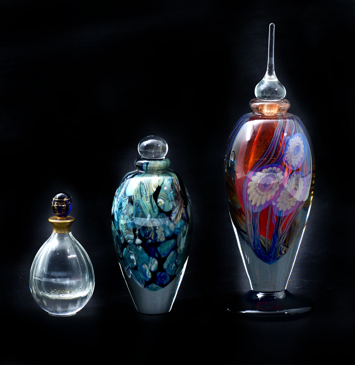 Appraisal: PIECE ART GLASS PERFUMES Comprising - Eicholt art glass perfume