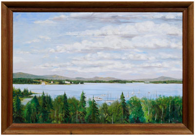 Appraisal: Wilhelmina Ellis painting Maine - Maine coastal scene West Penobscot