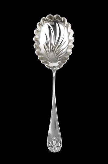 Appraisal: Durgin Fleur-de-Lys Sterling Silver Serving Spoon the pattern introduced in