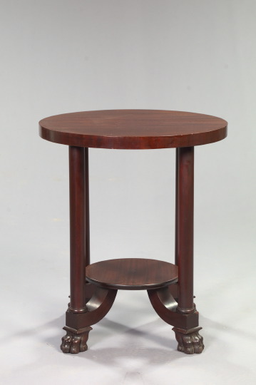 Appraisal: American Late Classical Revival Mahogany Circular Side Table ca the