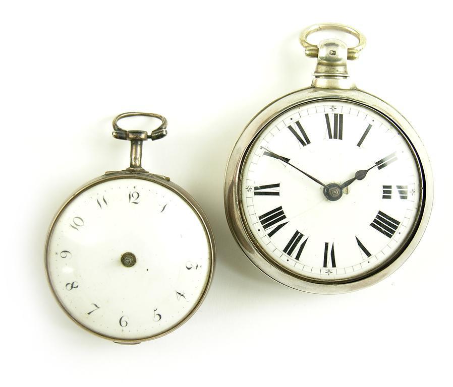 Appraisal: A silver pair cased verge watch signed James